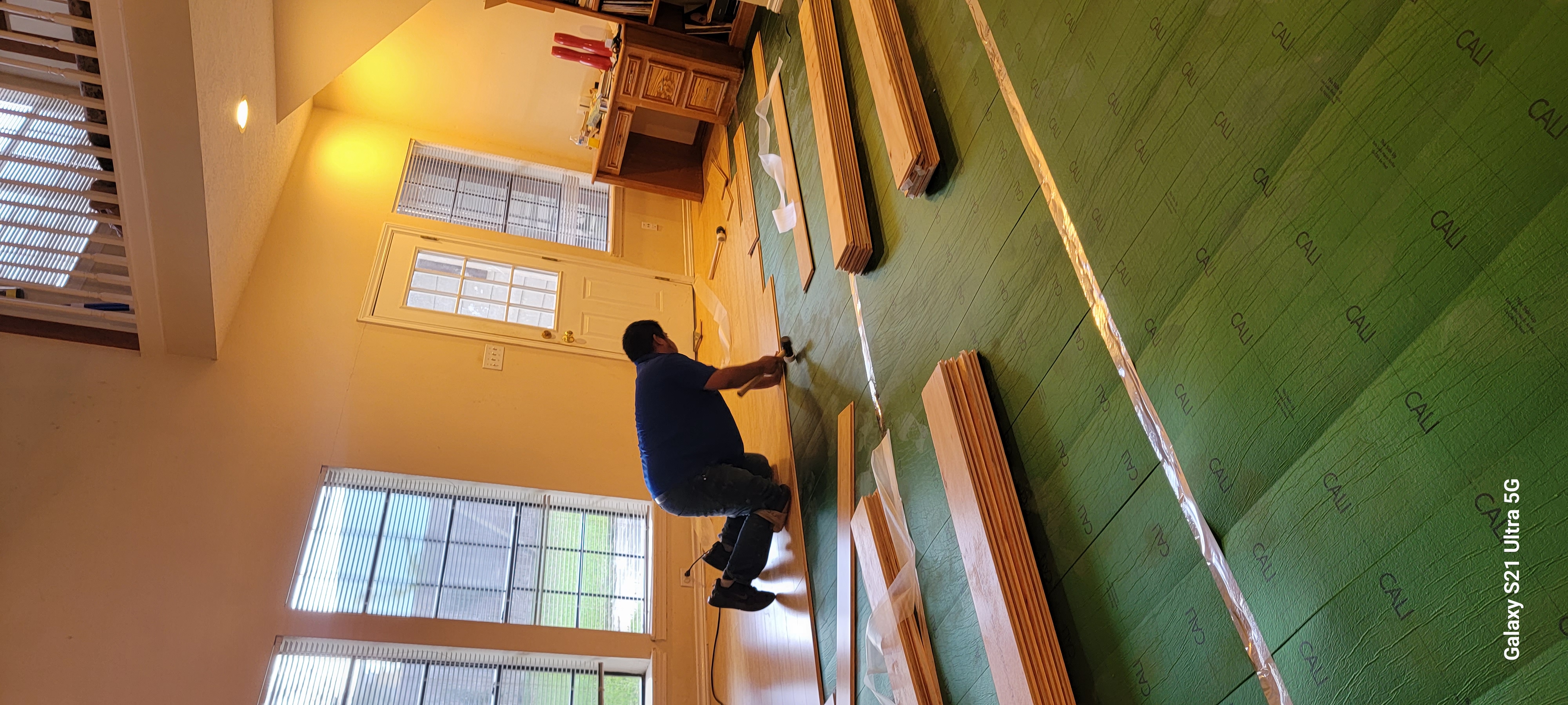 Flooring project with fresh installation finish